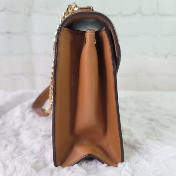 Michael Kors Whitney Large Leather Convertible Chain Shoulder Brown Leather Bag - Picture 6 of 15